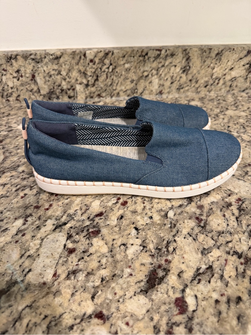 Cloudsteppers by Clarks Women's Denim Slip-On Flats - Blue